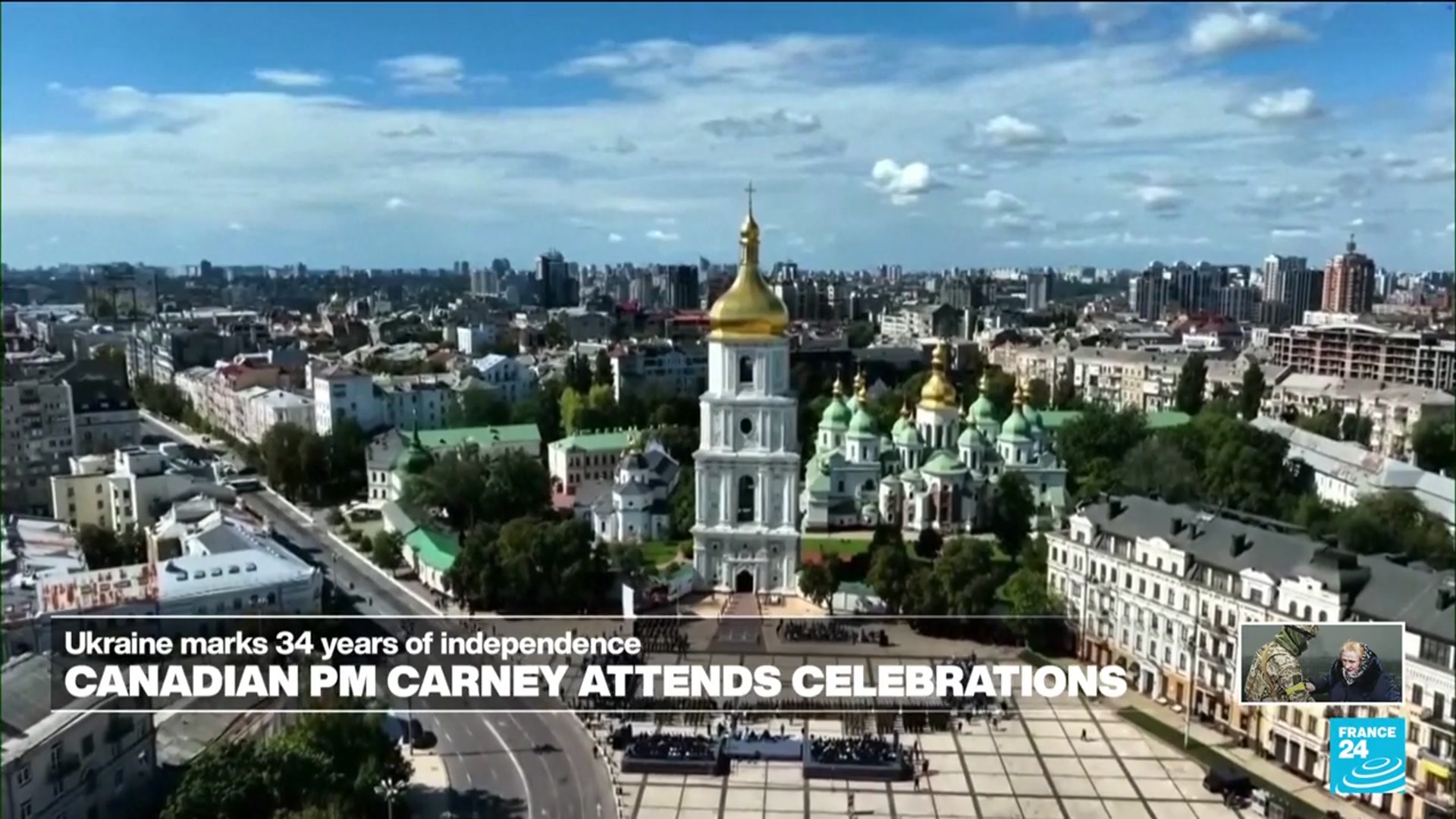 'Video thumbnail for Canadian PM Carney attends celebrations on 34th Ukrainian Independence day'