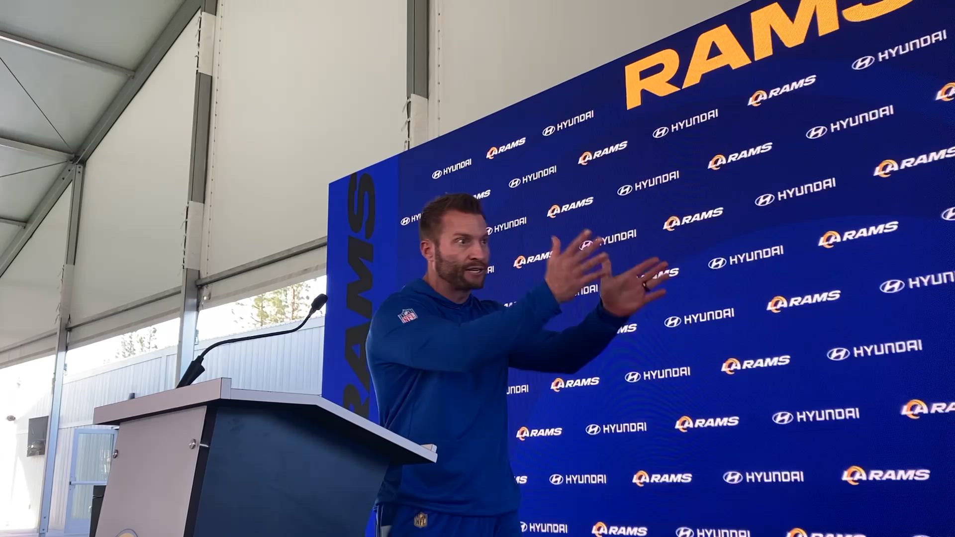 Video thumbnail for Rams HC Sean McVay on Delay of Game Penalty vs. Carolina