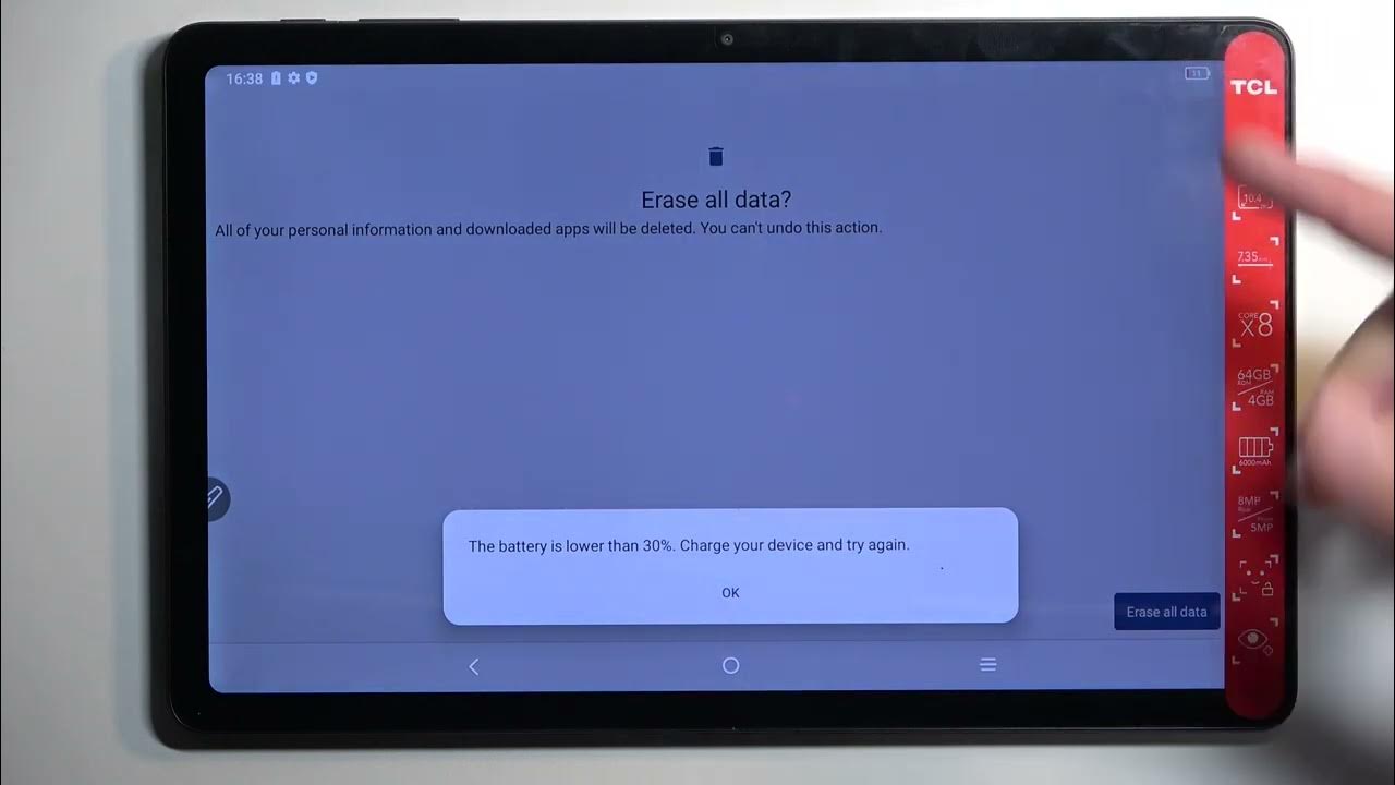 Video thumbnail for How to Hard Reset TCL Tab 10 Gen 2 via Settings?