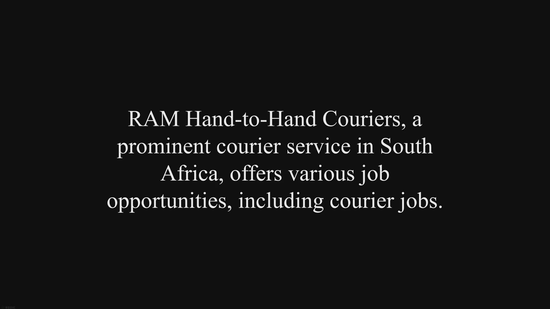 Video thumbnail for RAM-COURIERS: Is Recruiting New Drivers with Pdp