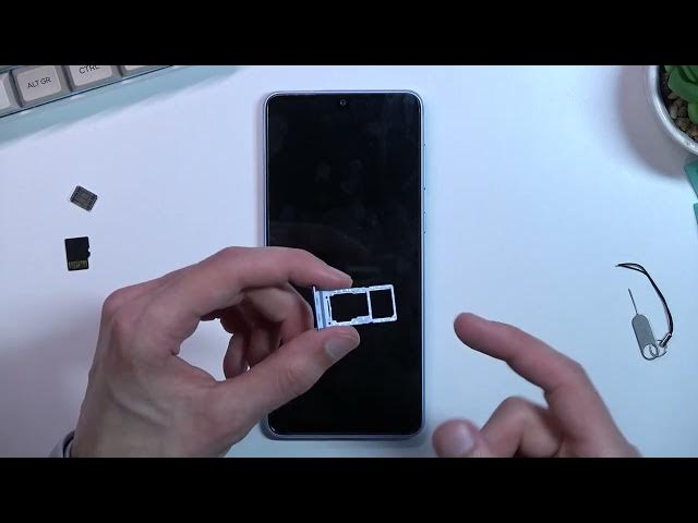 Video thumbnail for How to Insert SIM and SD Card in SAMSUNG Galaxy A33 - Install Nano SIM and Micro SD | Open SIM Slot