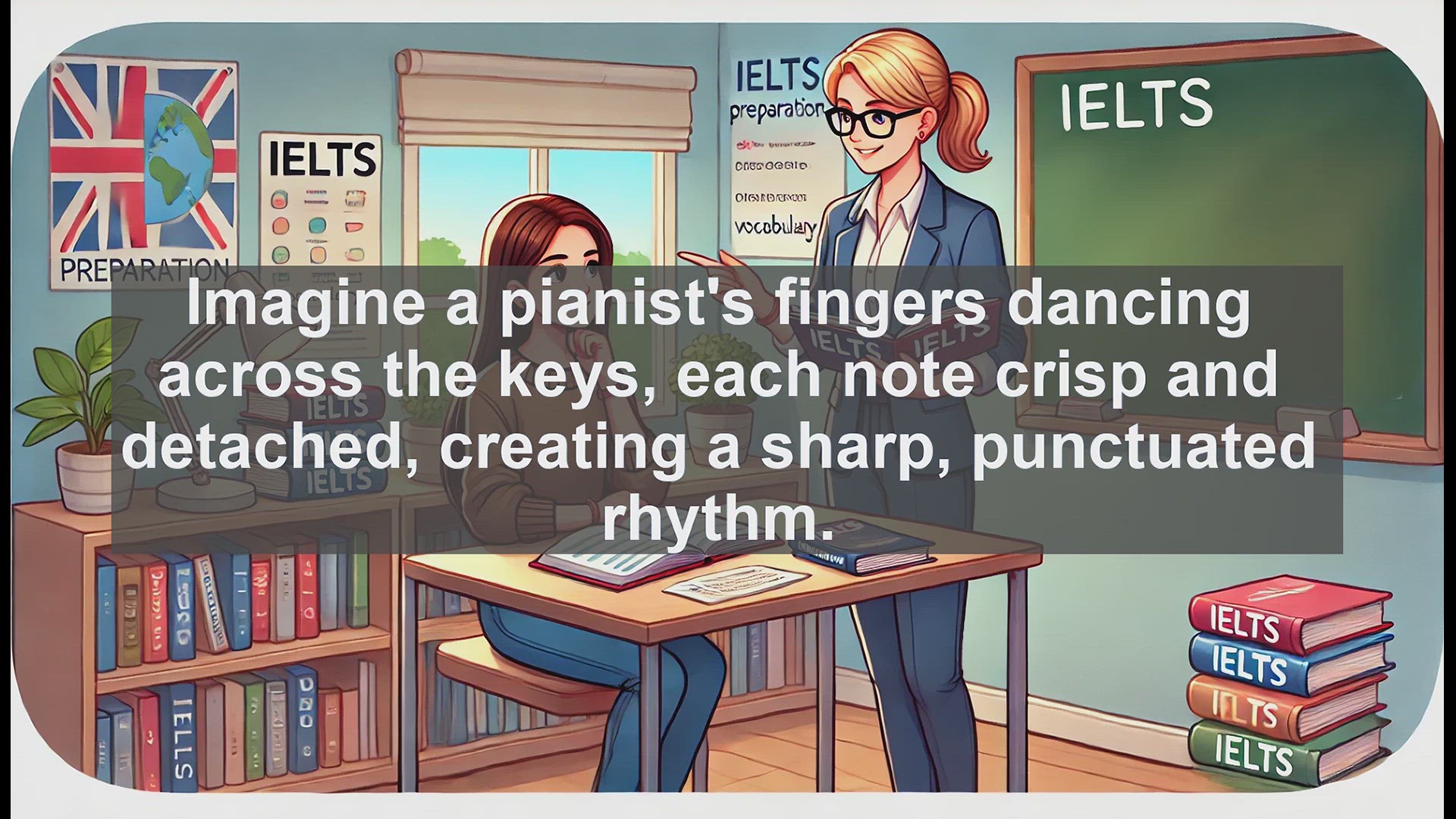 'Video thumbnail for 2000 Must Know IELTS 9.0 Vocabulary - Staccato: The Art of Sharp, Detached Sounds'