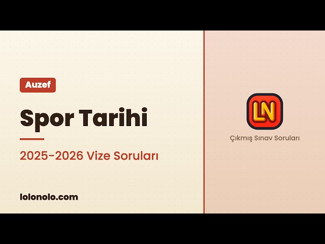 Video thumbnail for Spor Tarihi 2025-2026 Vize Soruları