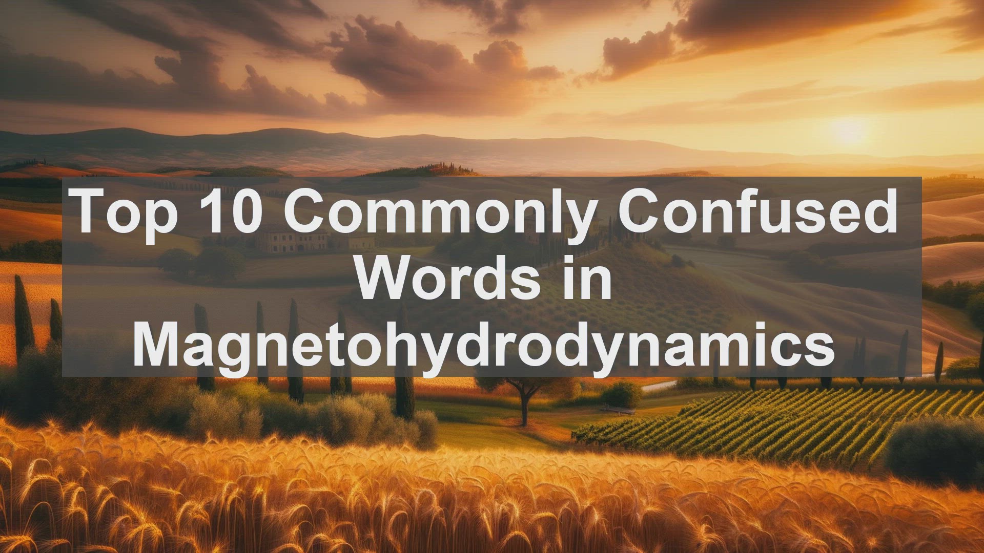 'Video thumbnail for Top 10 Commonly Confused Words in Magnetohydrodynamics'