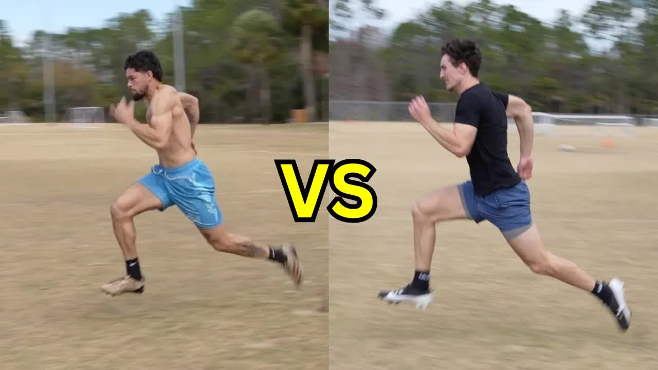 Video thumbnail for Isaiah Rivera: 40 yard dash challenge with highest jumpers