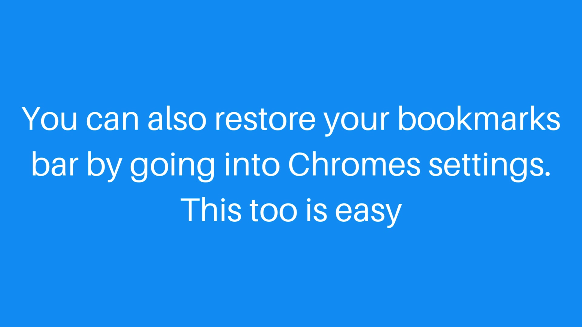 Video thumbnail for How to Restore a Hidden Google Chrome Bookmarks bar