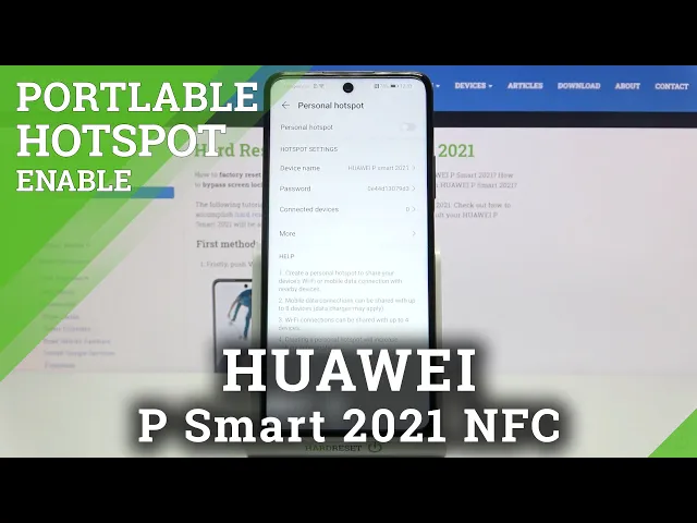 Video thumbnail for Portable Hotspot HUAWEI P Smart 2021 NFC - Share Internet / Create Mobile Hotspot