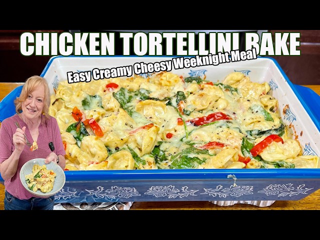 Video thumbnail for CREAMY CHEESY CHICKEN & TORTELLINI BAKE EASY WEEKNIGHT MEAL