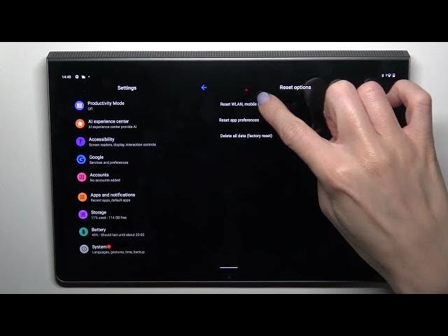 Video thumbnail for How to Reset Network Settings & Preferences on a LENOVO Yoga Tab 11
