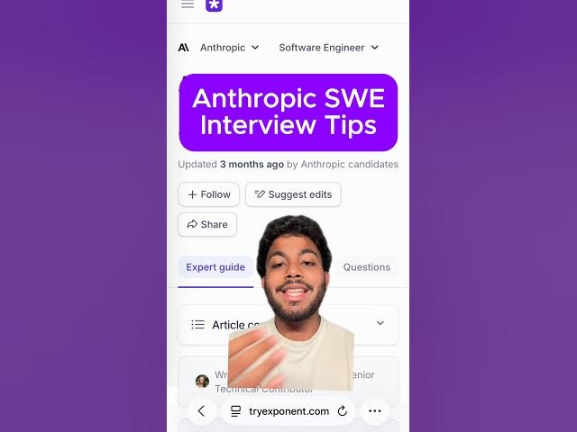 Video thumbnail for Here’s some tips for the Anthropic SWE interview!