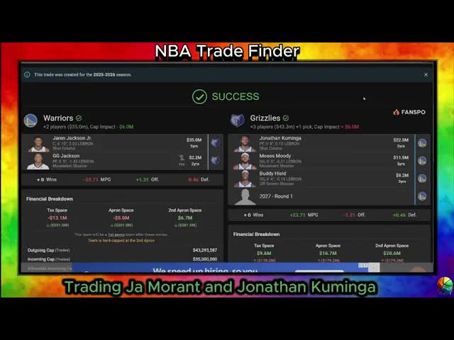 Video thumbnail for heatcheck: ja morant & kuminga trade scenarios: deadline deals for grizzlies & warriors?