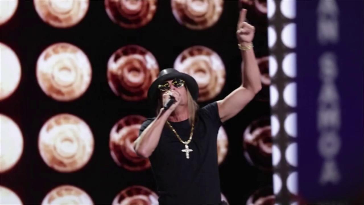 Video thumbnail for Kid Rock praises 'awesome' friendship with President Trump.