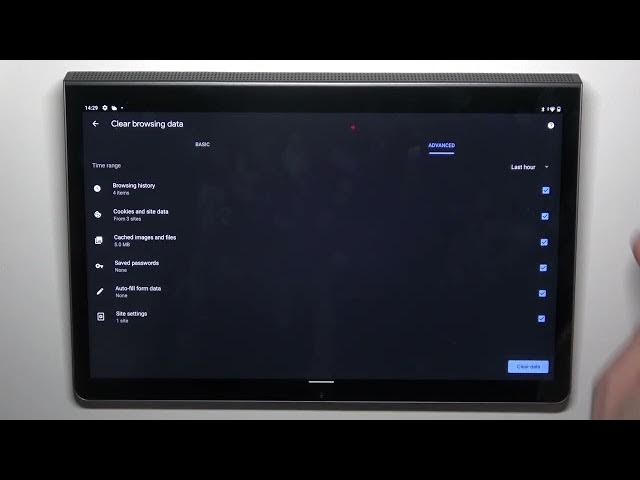 Video thumbnail for How to Clear Browsing Data on a LENOVO Yoga Tab 11