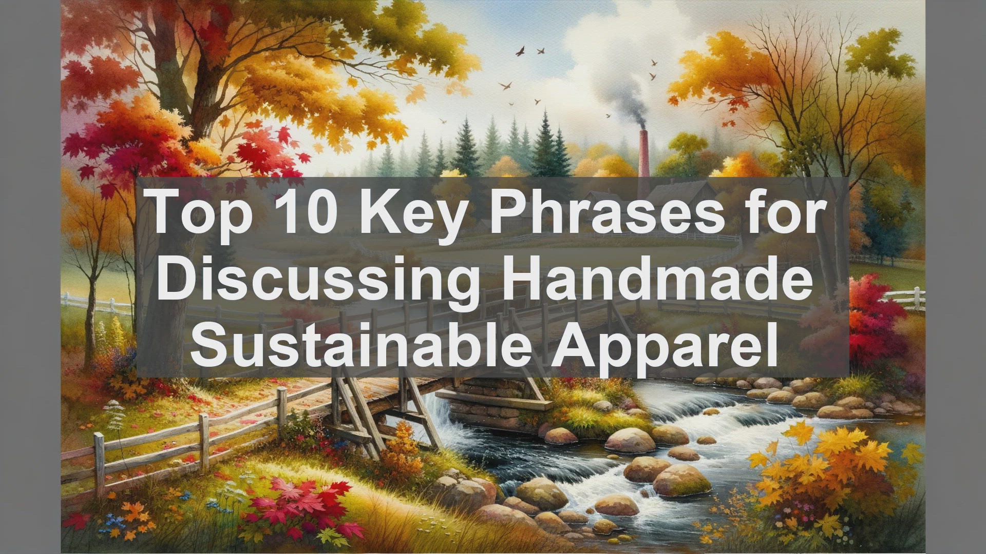'Video thumbnail for Top 10 Key Phrases for Discussing Handmade Sustainable Apparel'