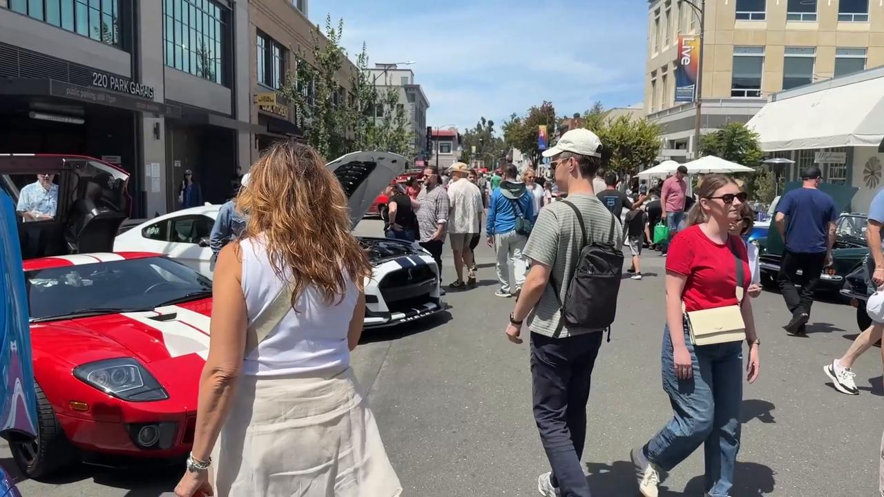 Video thumbnail for US: 3rd annual Wheels Through Time car show held in Burlingame.