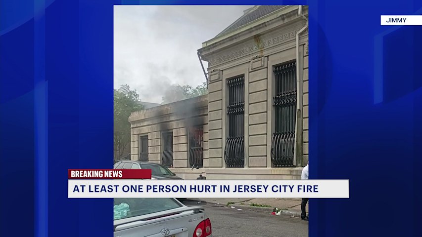 Video thumbnail for Man injured in fire at abandoned Jersey City bank