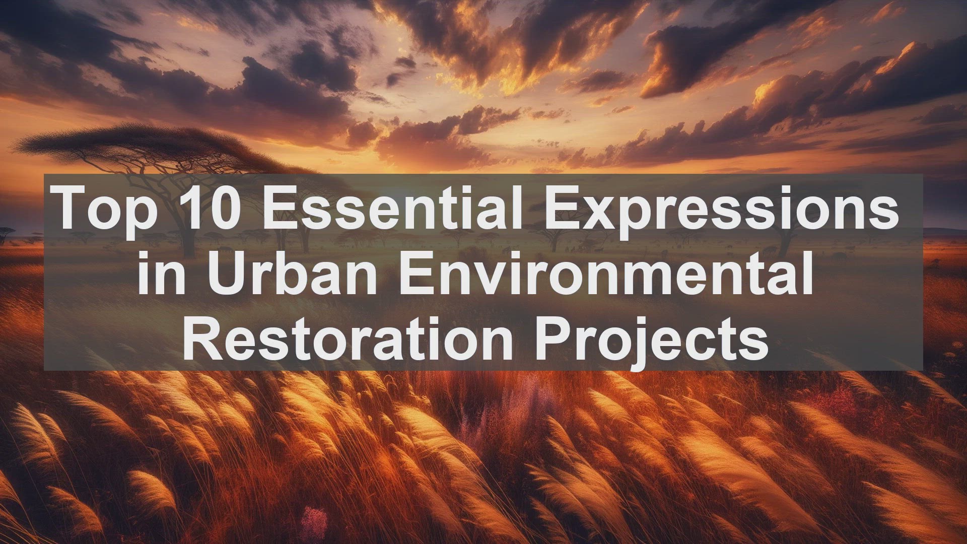 'Video thumbnail for Top 10 Essential Expressions in Urban Environmental Restoration Projects'