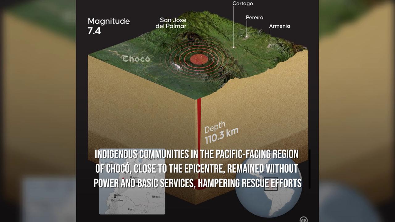 Video thumbnail for Colombia Earthquake Death Toll Tops 250 As Rescuers Search For Survivors.