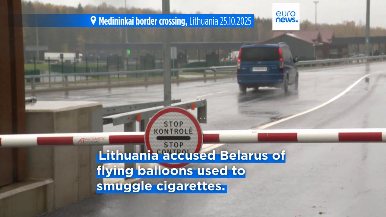 Video thumbnail for Lithuania reopens border crossings with Belarus after tensions over smuggling balloons