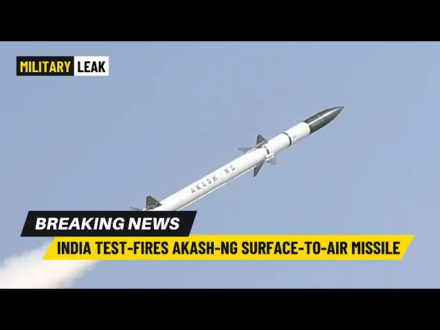 'Video thumbnail for India's Defence Research and Development Organisation Test-fires Akash-NG Surface-to-air Missile'