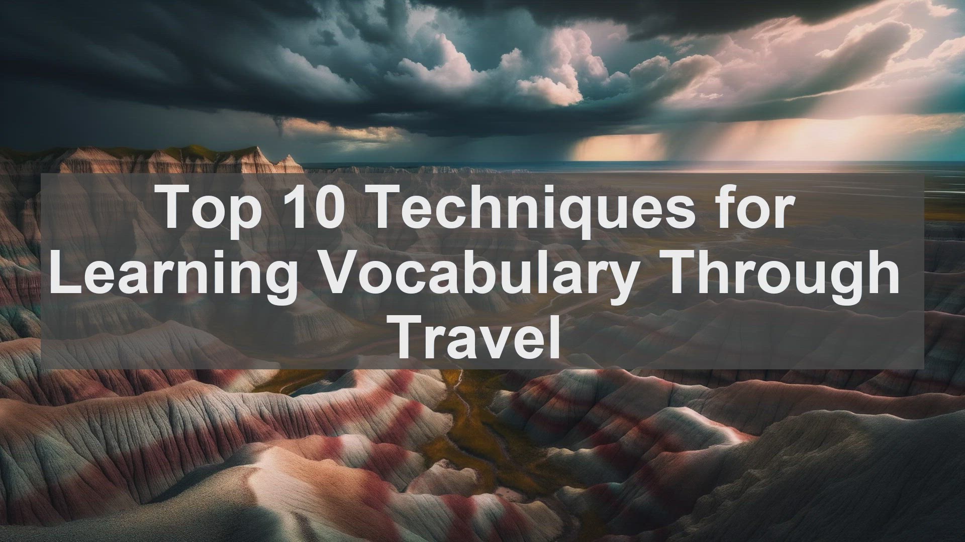 'Video thumbnail for Top 10 Techniques for Learning Vocabulary Through Travel'