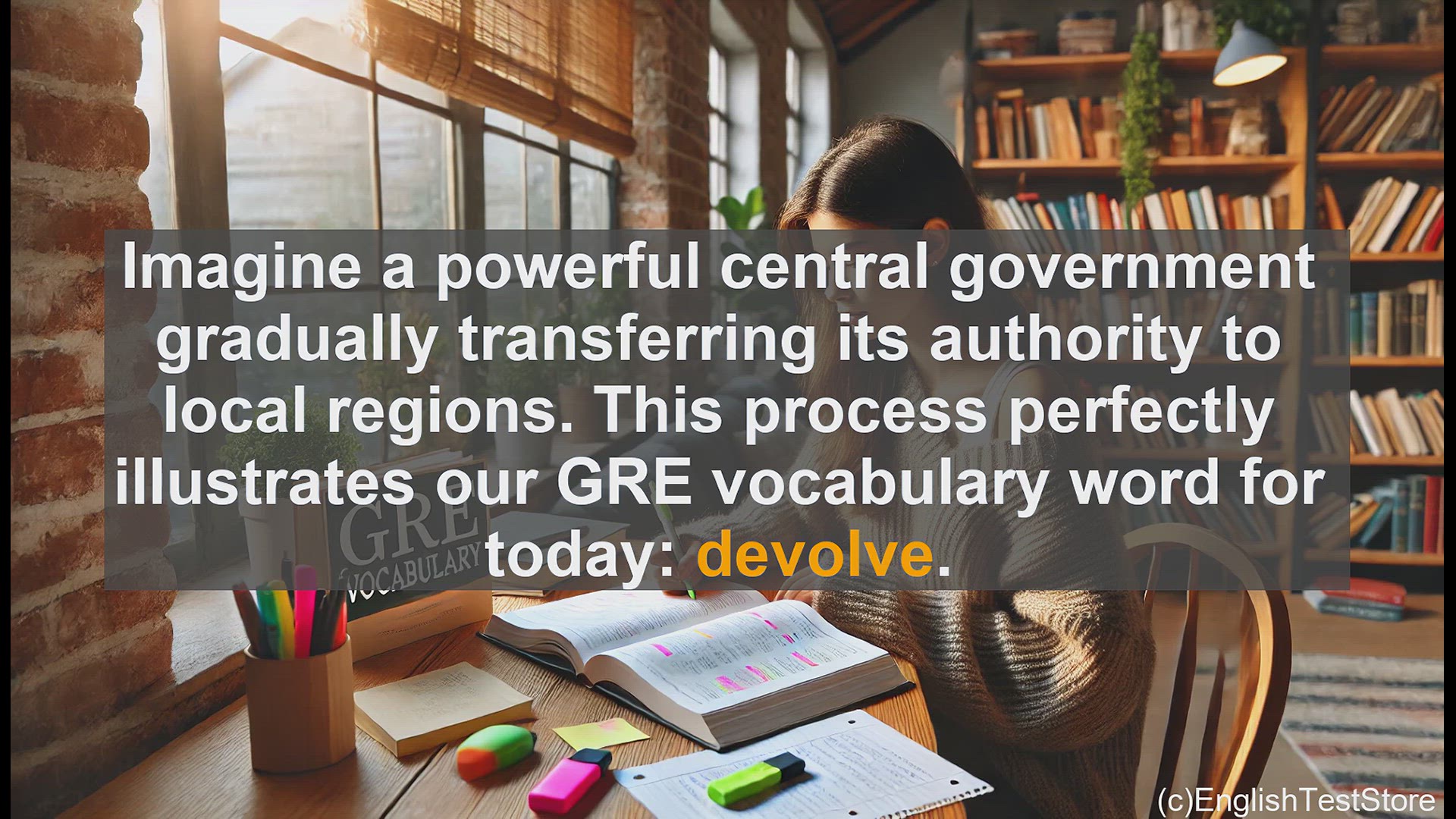 'Video thumbnail for GRE Vocabulary Lesson: GRE Vocab - Understanding 'Devolve' - Power Transfer and Deterioration'