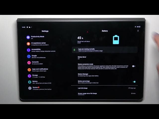 Video thumbnail for How to Show/Hide the Battery Percentage on a LENOVO Yoga Tab 11