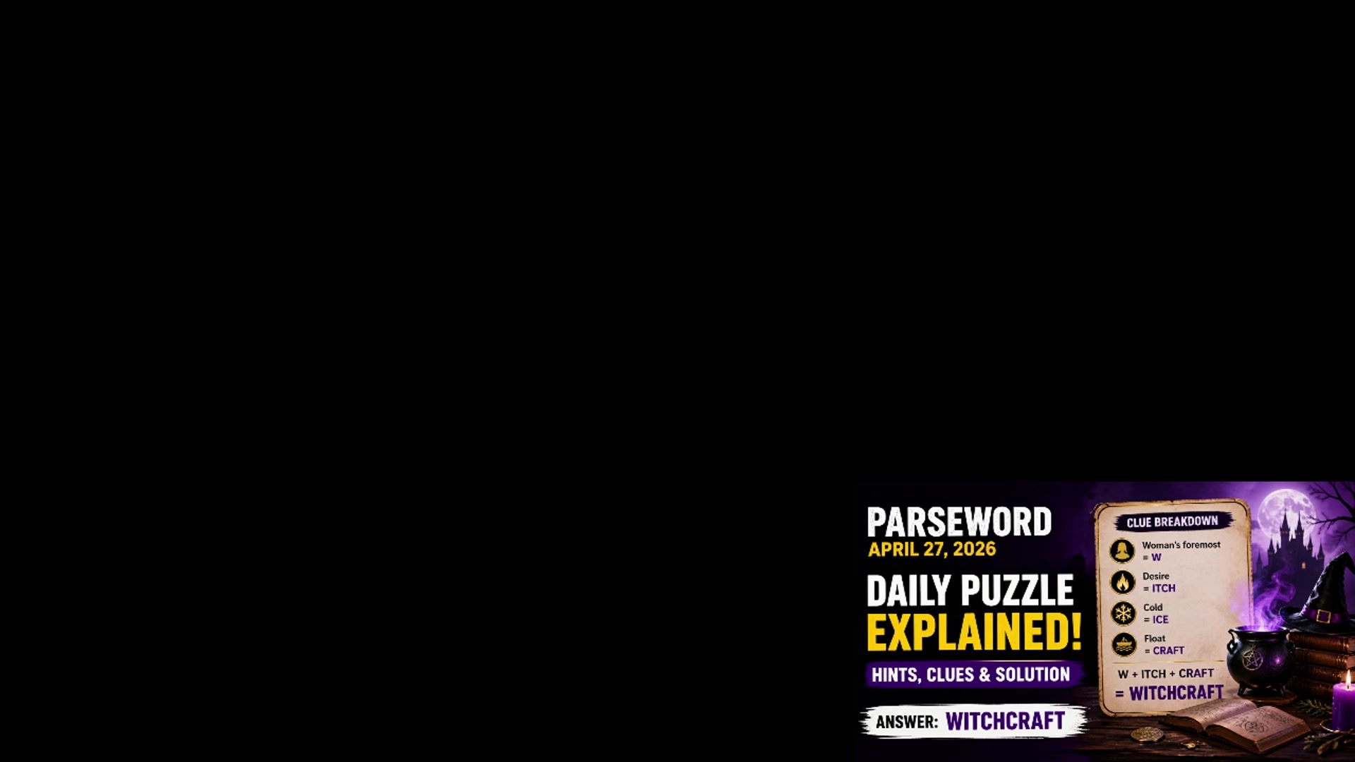 Video thumbnail for Parseword Hints and Solutions Today April 27, 2026