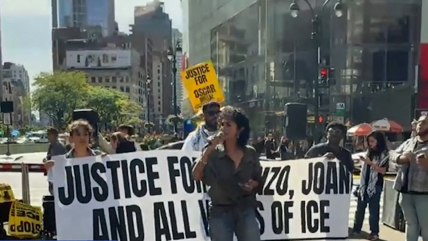 Video thumbnail for NYC outrage mounts after ICE officer shoots Oscar Belgal; deportation halted