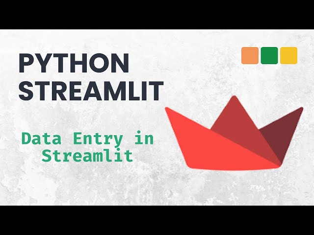 Video thumbnail for Streamlit with Python: How to Do Data Entry in Streamlit