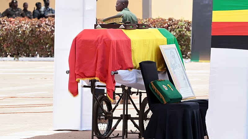Video thumbnail for Slain Malian defence minister's state funeral broadcast on television