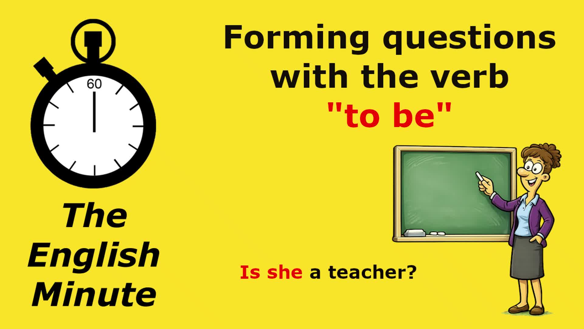 Video thumbnail for The verb "to be" question form (Interrogative)