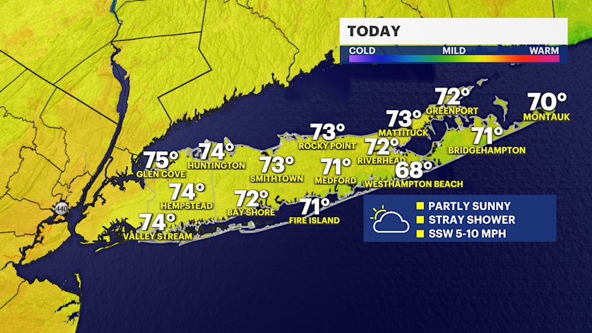 Video thumbnail for Warm day before a few weekend showers hit Long Island