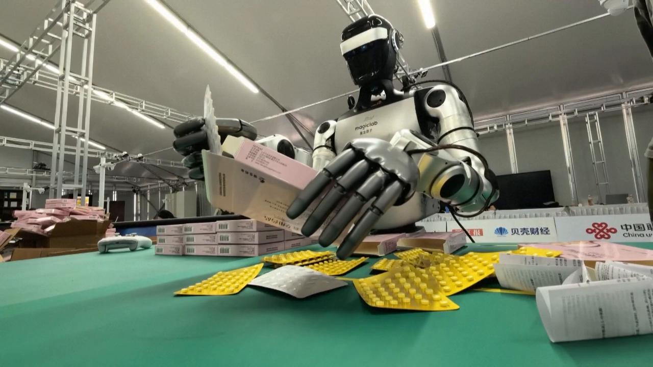 Video thumbnail for China: 2nd World Humanoid Robot Games set to kick off in Beijing.