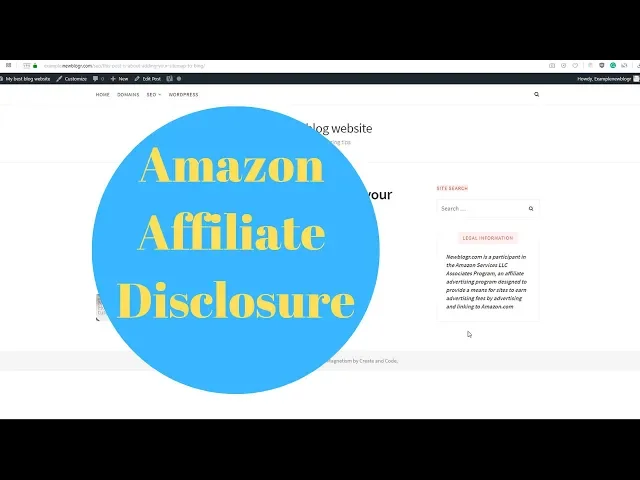 Video thumbnail for Amazon affiliate disclosure wording example and how to display disclosure on your blog post