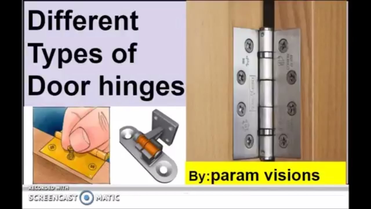 'Video thumbnail for Different types of door hinges./ Various types of hinges./ Types of hinges and its use'