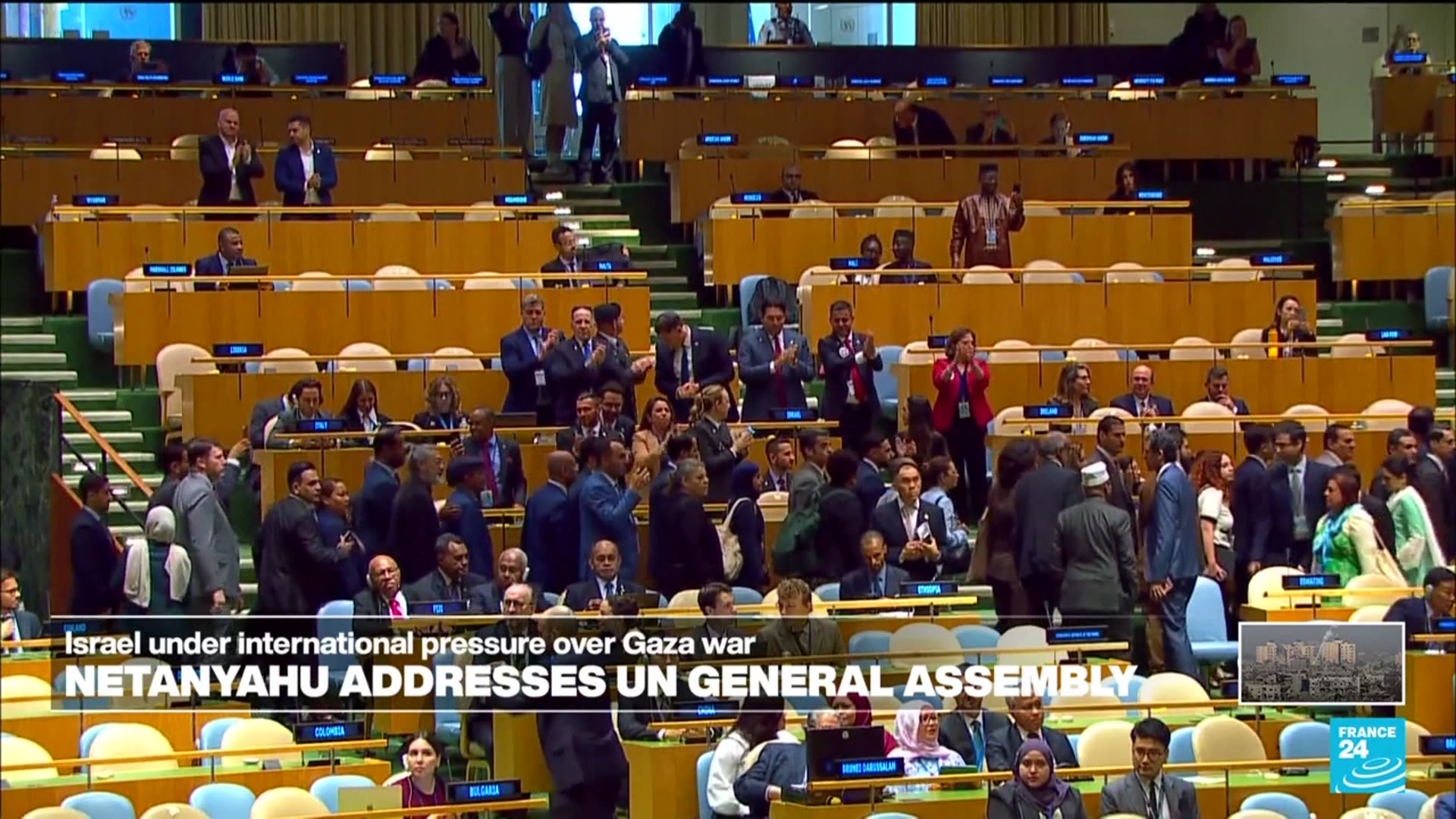 'Video thumbnail for Delegates walk out as Netanyahu prepares to address UN General Assembly'