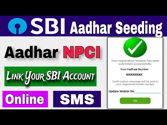 Video thumbnail for SBI Aadhar Seeding New Prosess 2024 | Aadhar Card Link to SBI Bank