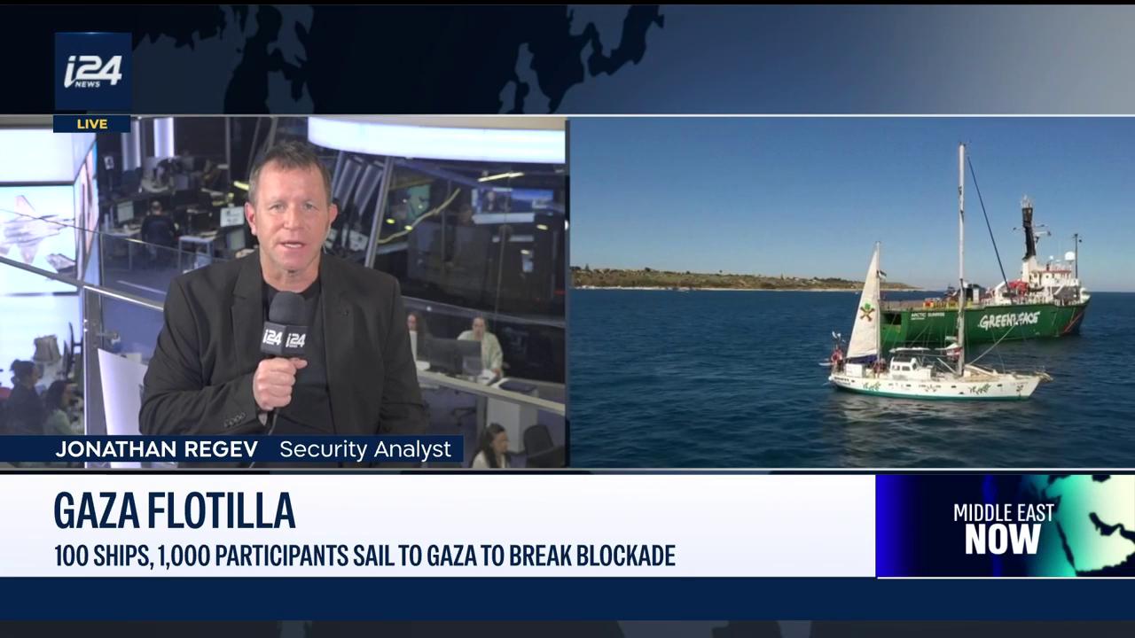 Video thumbnail for Activist flotilla continues journey to Gaza despite Israeli naval blockade