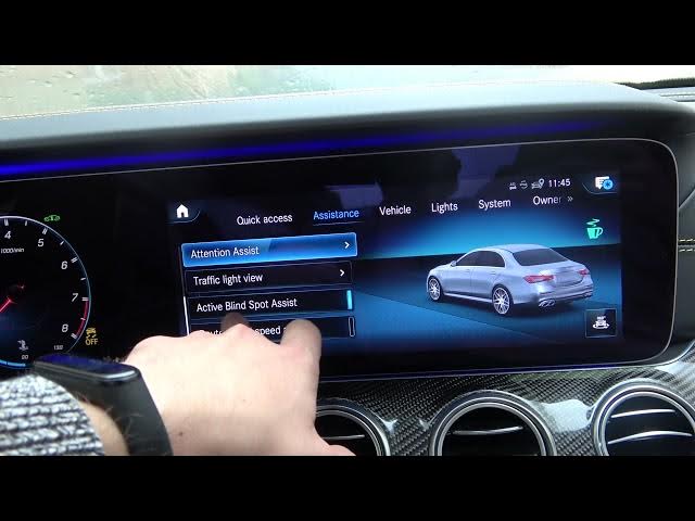 Video thumbnail for How to Turn On Active Blind Spot Assist on Mercedes E63S AMG - Blind Spot  Monitor in Mercedes E