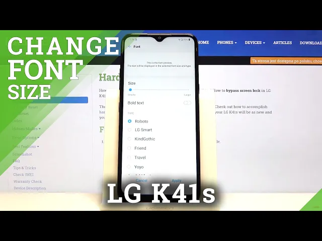 Video thumbnail for Customize Font - Font Size Settings on LG K41s