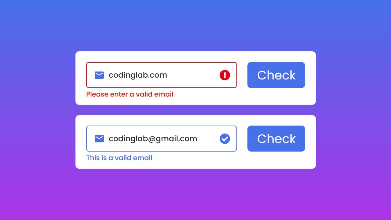 'Video thumbnail for Email Validation in HTML CSS and JavaScript'