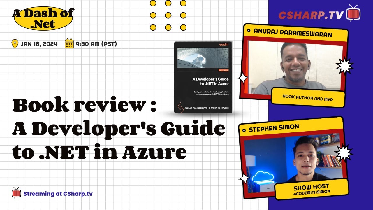 'Video thumbnail for Book Review: A Developer's Guide to .NET in Azure: A Dash of .NET - Ep. 4'