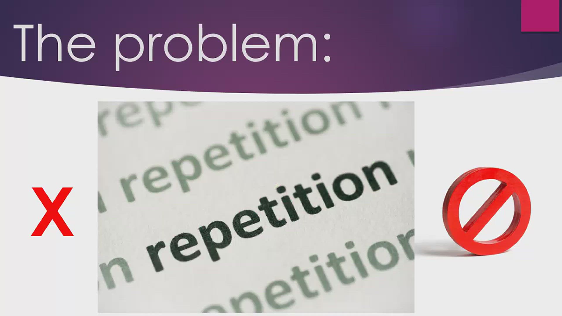 Video thumbnail for Avoiding Repetition