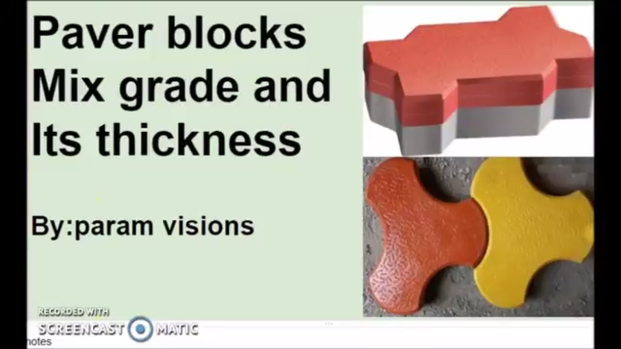 'Video thumbnail for Paver blocks mix grade and its thickness./Paver blocks thickness and its applications'