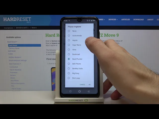 Video thumbnail for How to Change Ringtone on KRUGER & MATZ Move 9  - Set Up New Ringtone