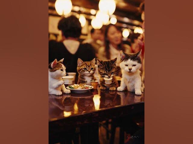 Video thumbnail for kittens having a great dinner #shorts #cat