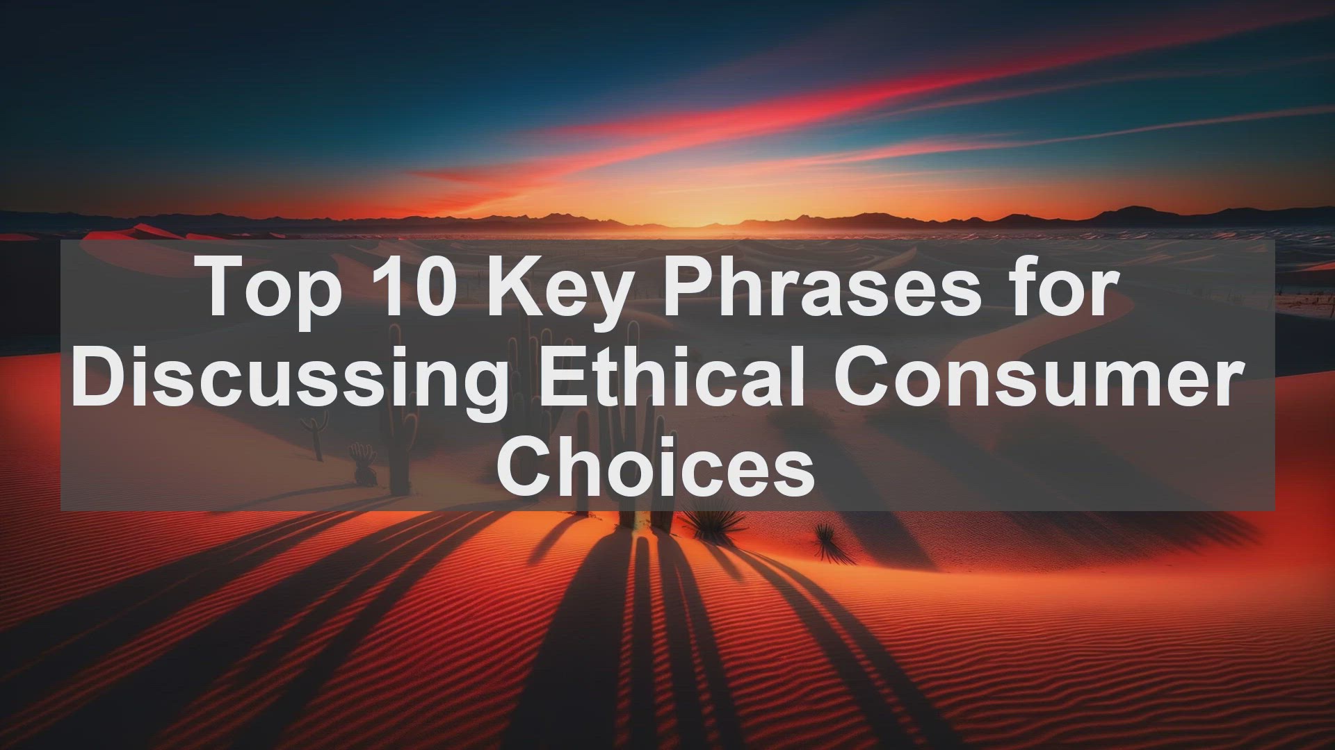 'Video thumbnail for Top 10 Key Phrases for Discussing Ethical Consumer Choices'