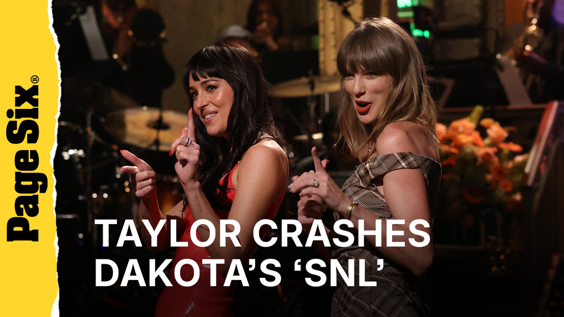 Video thumbnail for Dakota Johnson calls out famous exes, Taylor Swift makes cameo on 'SNL'