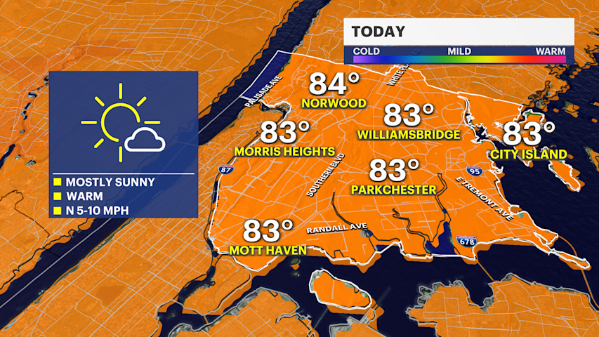 Video thumbnail for Nice couple of days before rain chances return across the Bronx